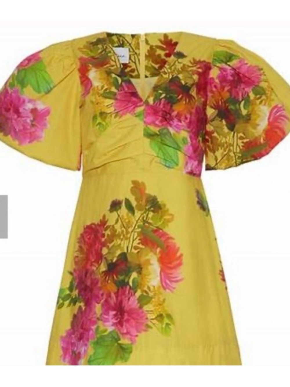 Yellow Floral Kids Dress with Flutter Sleeves